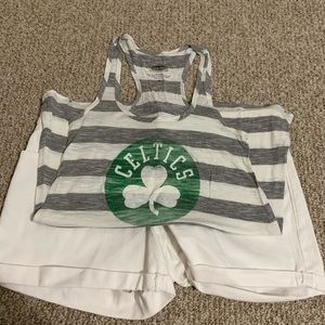 CELTICS striped racer back tank size M